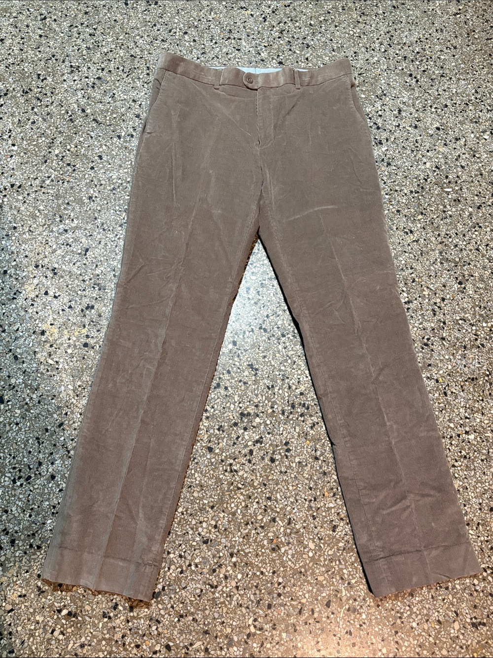 Bensol mens Trimmer silhouette tan corduroy pants, size:36X34